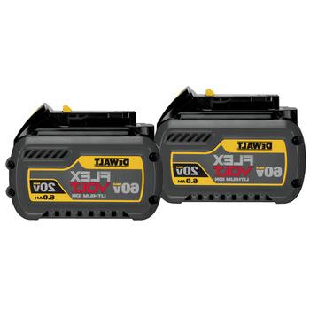 电池| Dewalt DCB606-2(2个/包)20V/60V最大FLEXVOLT 6 Ah锂离子电池